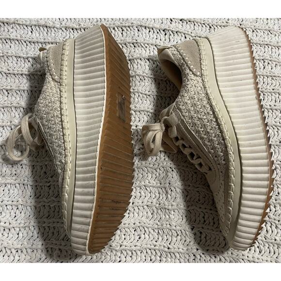 Dolce Vita Dolen Sneaker Platform Woven Sock Stretch Womens 8.5 Sandstone Knit - Picture 5 of 11